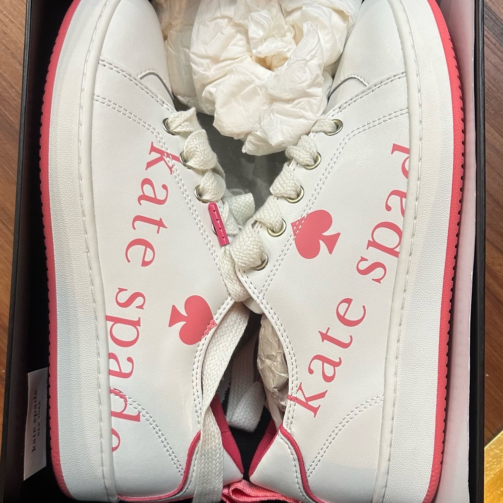 NEW Kate Spade Pink and White Sneakers